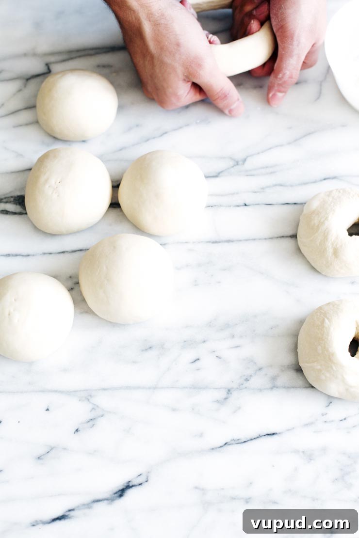 Authentic New York Bagel Recipe: Classic Boiled & Baked Method 11 Shaping Dough for Bagels
