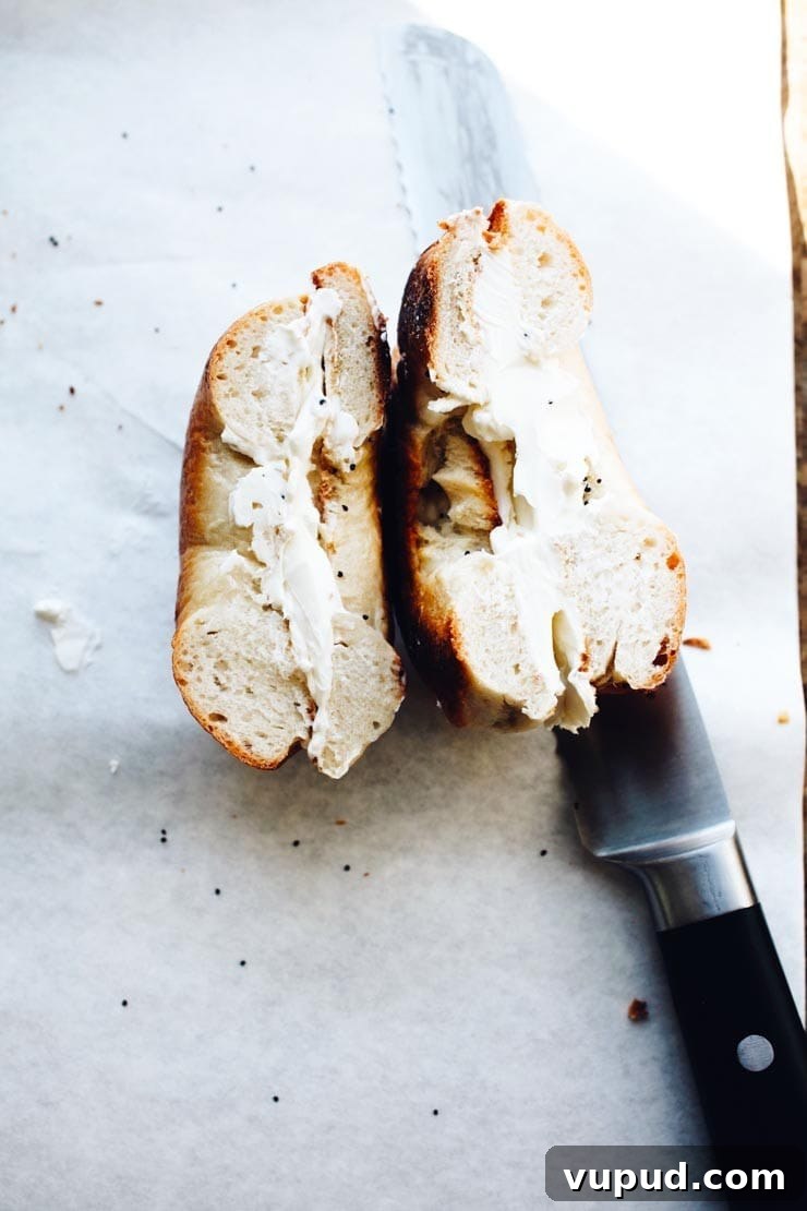 Authentic New York Bagel Recipe: Classic Boiled & Baked Method 5 New York-Style Bagel with Cream Cheese