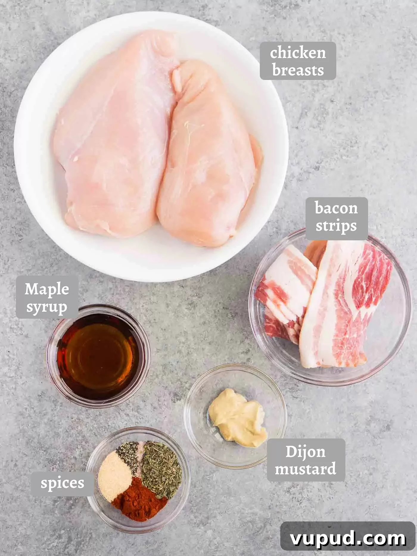 Crispy Bacon-Wrapped Chicken Breasts with Garlic Herb Glaze 4 ingredients for bacon wrapped chicken recipe