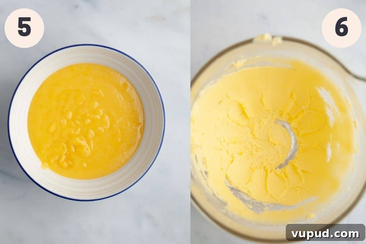 Zesty Lemon Curd Thumbprint Cookies 6 Lemon curd in a small white bowl and a large glass mixing bowl with creamed butter.
