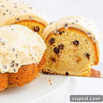 Chocolate Chip Bundt Cake with Cookie Dough Frosting Recipe 8 img 5881 12