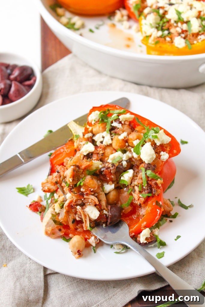 Stuffed Peppers Recipe Ideas: Mix-and-Match Fillings for Every Meal 13 Mediterranean chicken stuffed peppers with quinoa and feta