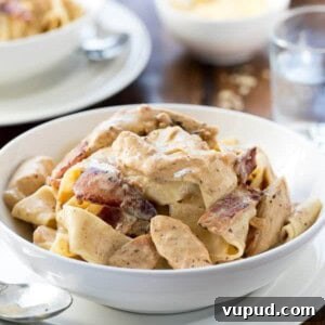 Lighter Chicken Carbonara Recipe: Creamy, Low-Calorie Comfort Meal 9 Lightened Up Chicken Carbonara in a bowl