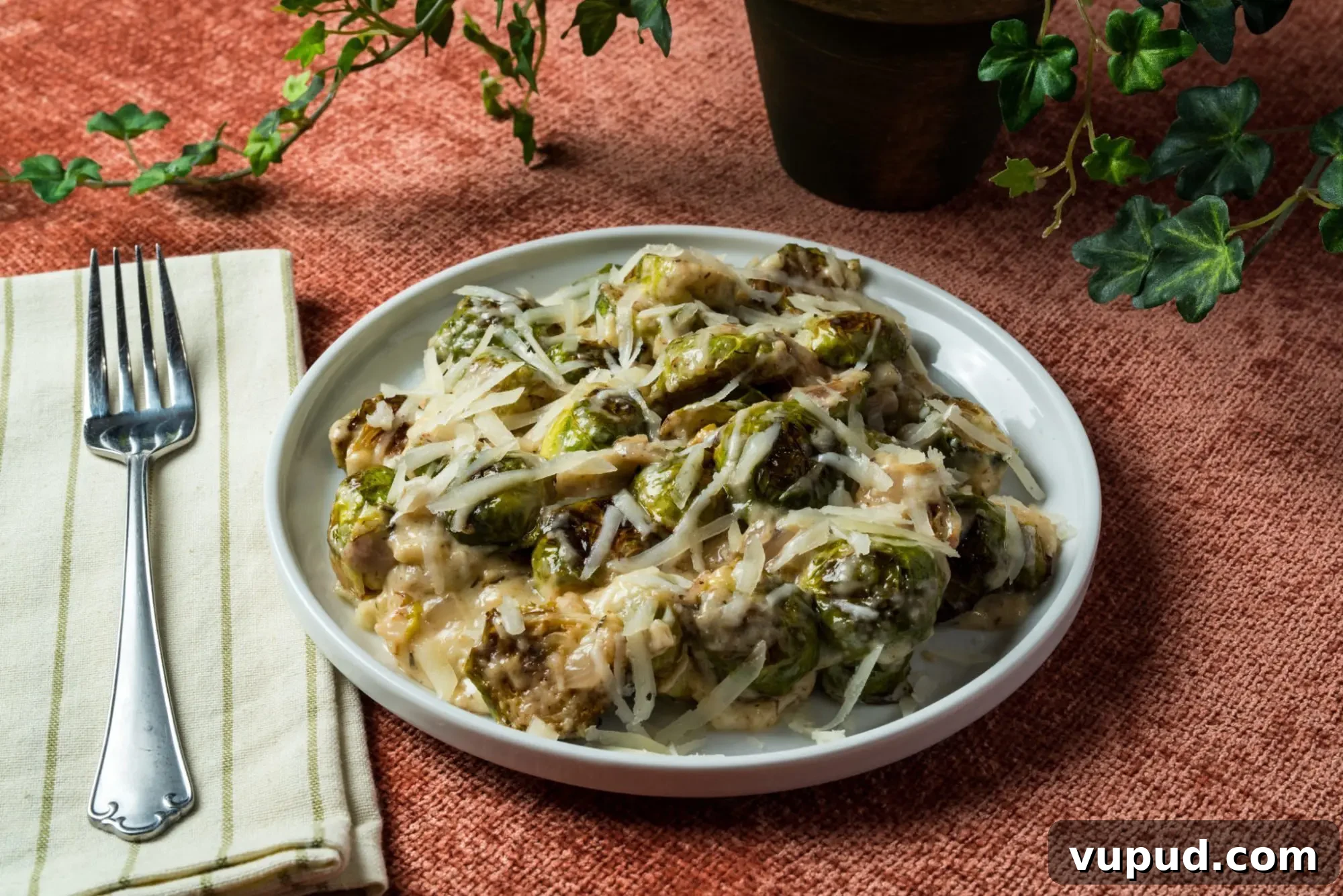 Sausage, Mushroom & Pepper Breakfast Casserole for Busy Mornings 3 Brussels Sprouts in Manchego Cheese Sauce