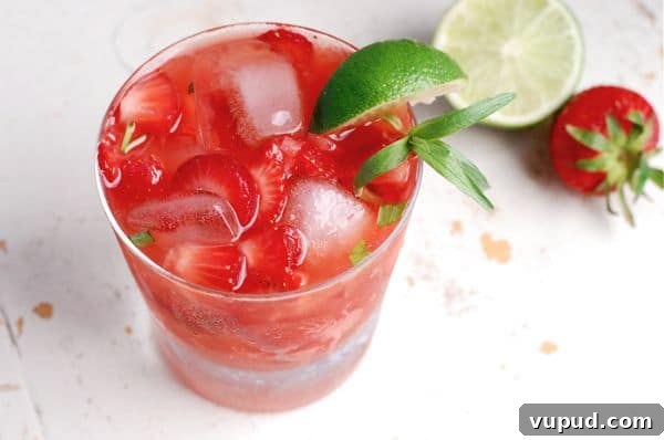 Tarragon Strawberry Smash Cocktail Tarragon Strawberry Smash Cocktail