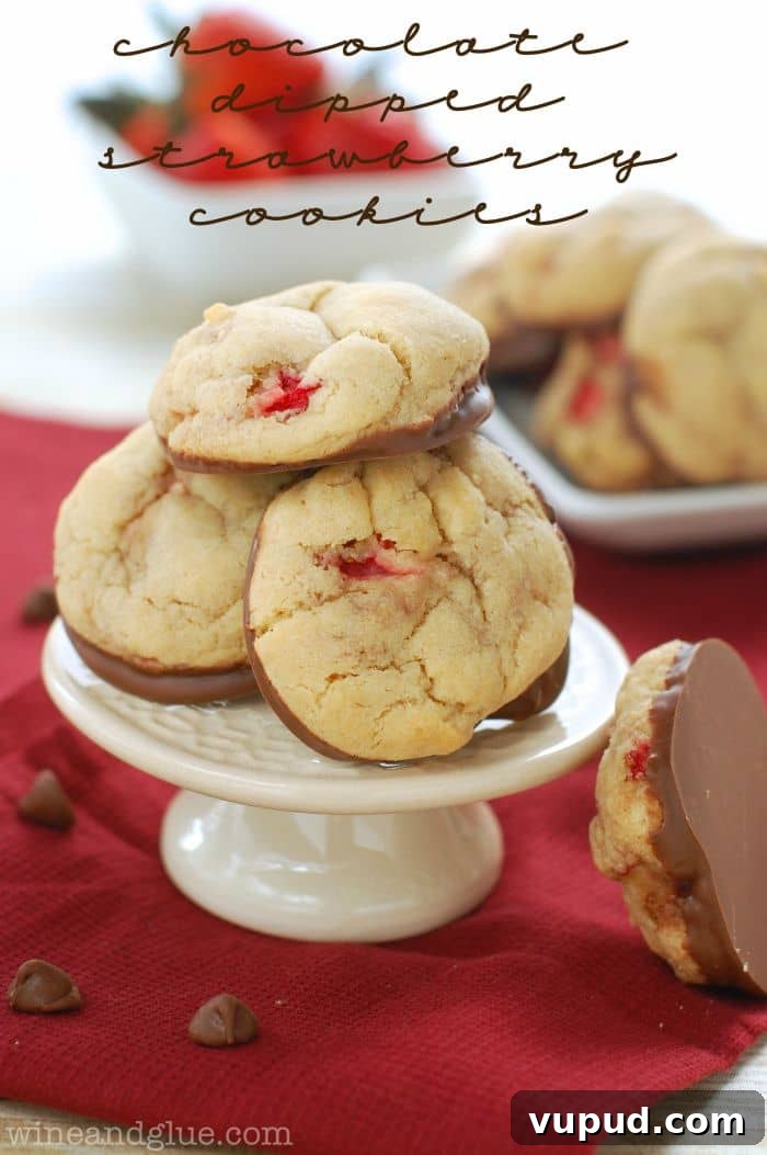 Chocolate Dipped Strawberry Cookies Chocolate Dipped Strawberry Cookies