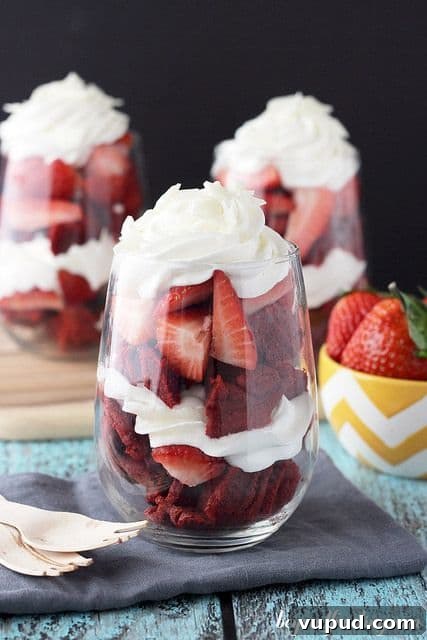 Strawberry Red Velvet Waffle Parfaits Strawberry Red Velvet Waffle Parfaits