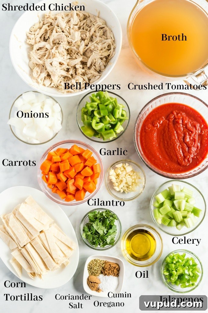 $80 Weekly Meal Plan: 5 Budget-Friendly Dinners for the Week 7 Chicken Tortilla Soup ingredients