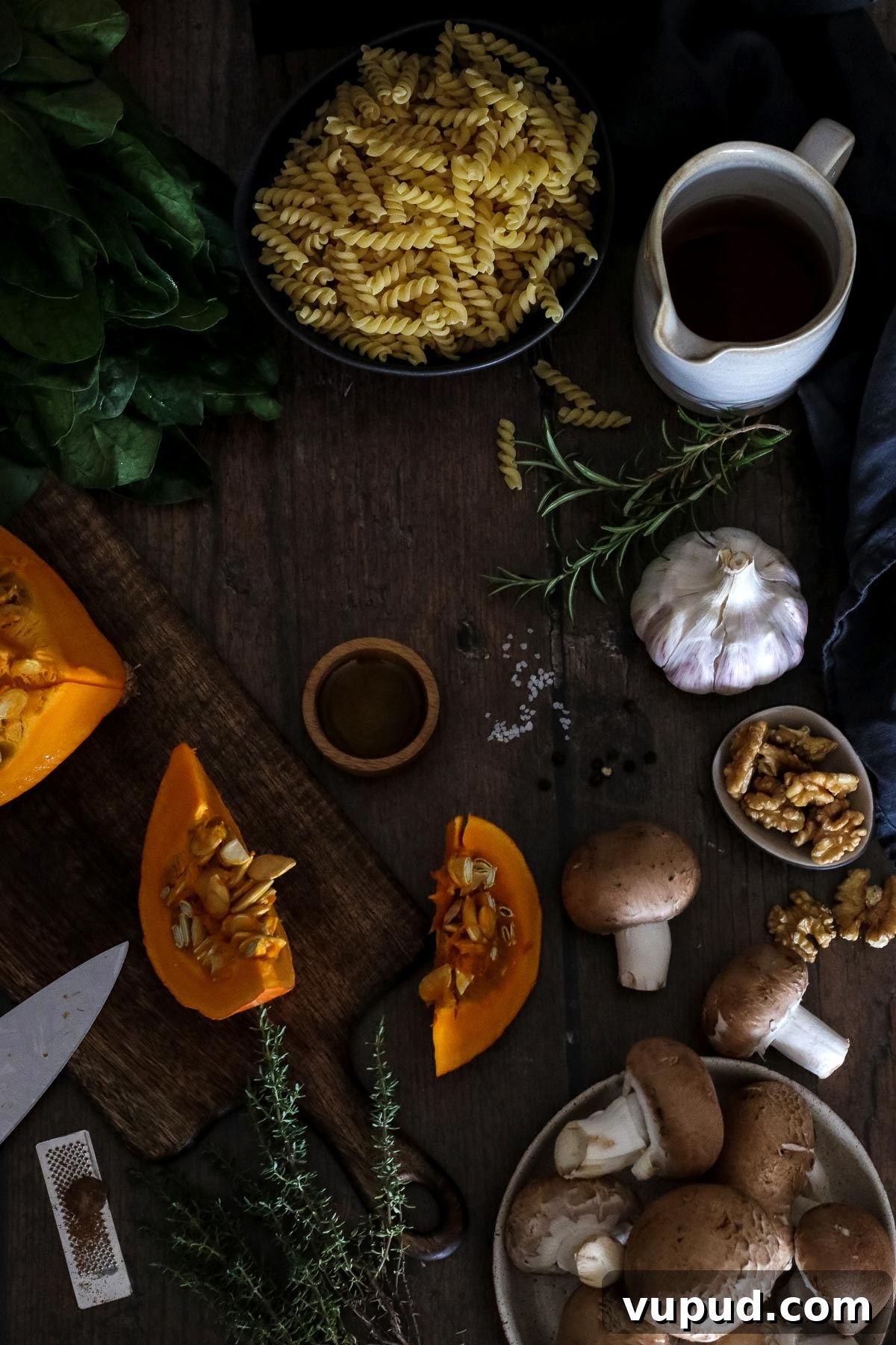 Ingredients for Pumpkin Pasta.
