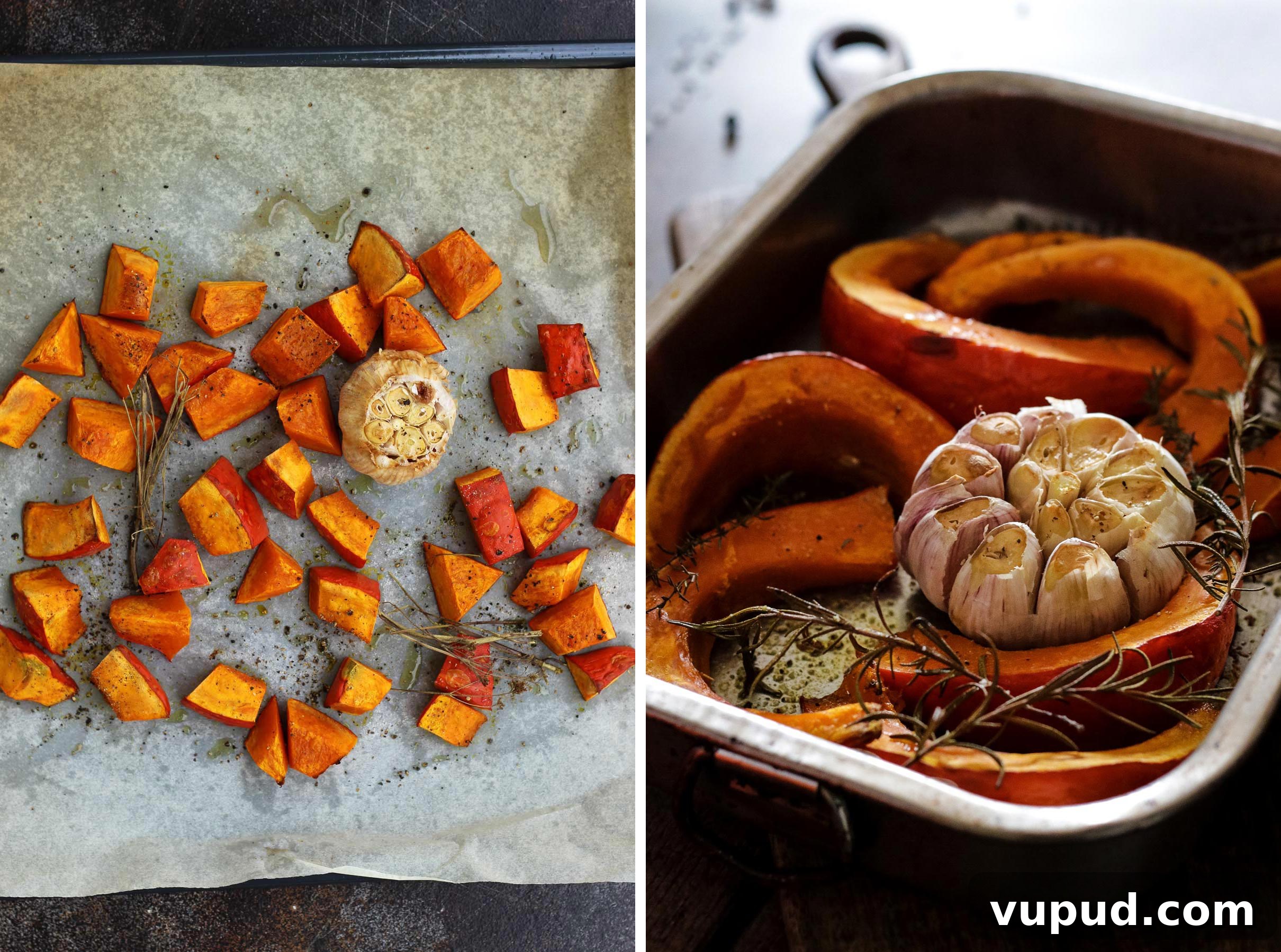 Roasting Pumpkin with Garlic.