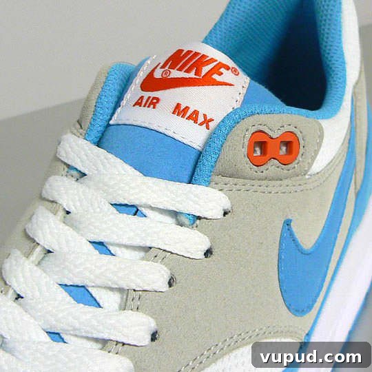 Nike Air Max 1 White & Columbia Blue-Grey – Classic Retro Sneaker 6 Nike Air Max 1 Columbia Blue/Grey-White