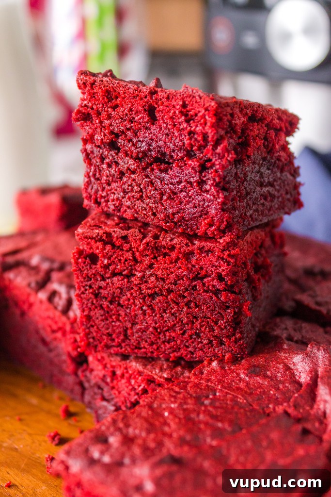 Crispy-Edged Red Velvet Brownies Made in an Air Fryer 8 air fryer red velvet brownies READY TO EAT USING A CAKE MIX
