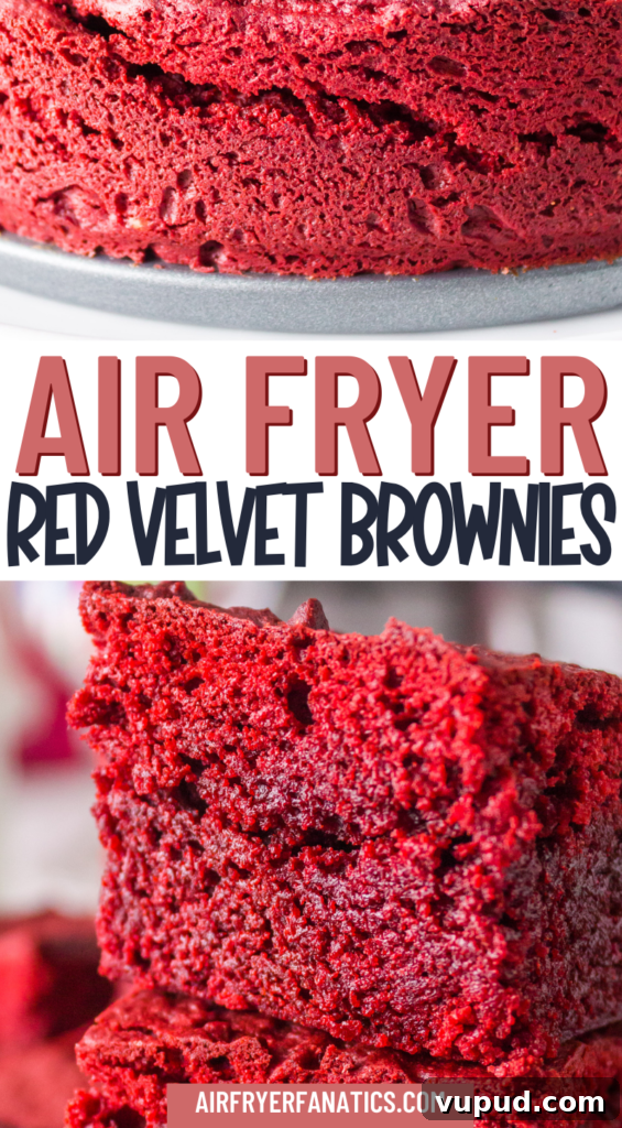 Crispy-Edged Red Velvet Brownies Made in an Air Fryer 10 AIR FRYER RED VELVET BROWNIES CAKE MIX RECIPE