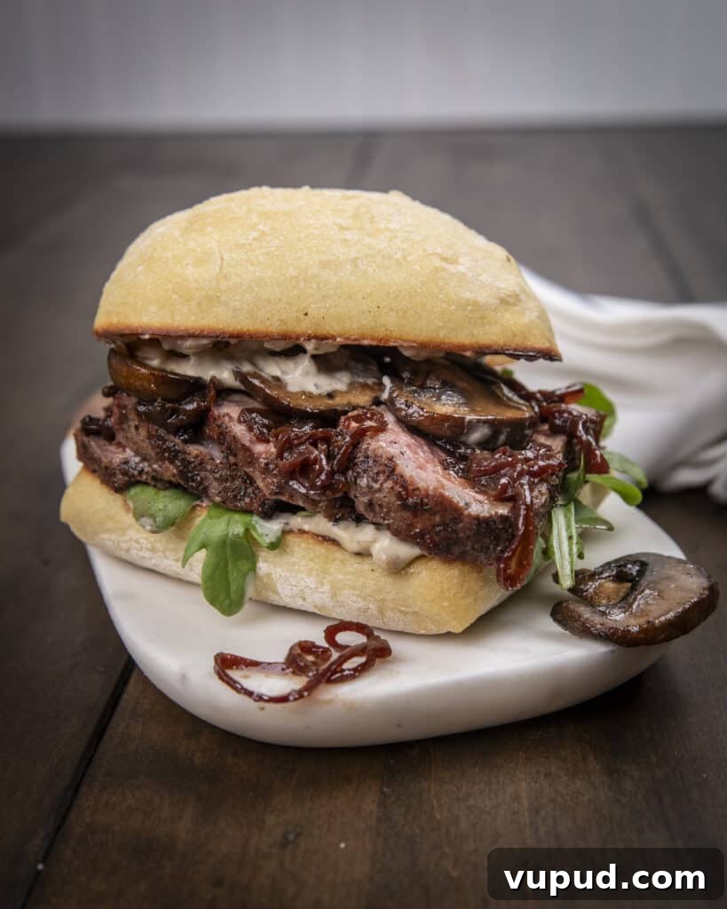 Steak Sandwich with Peppercorn Au Poivre Sauce 8 img 757 11