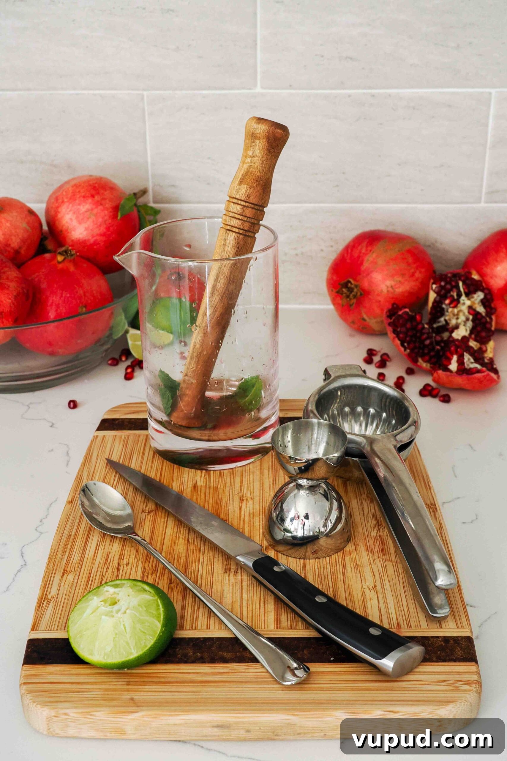 Pomegranate Mojito Recipe: Refreshing Sparkling Cocktail Guide 5 Dishes needed to make pomegranate mojitos.