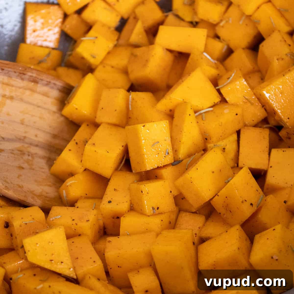 Crispy Air Fryer Butternut Squash Recipe: Quick Roasted Cubes 5 Tossed squash coated in olive oil and seasoning.