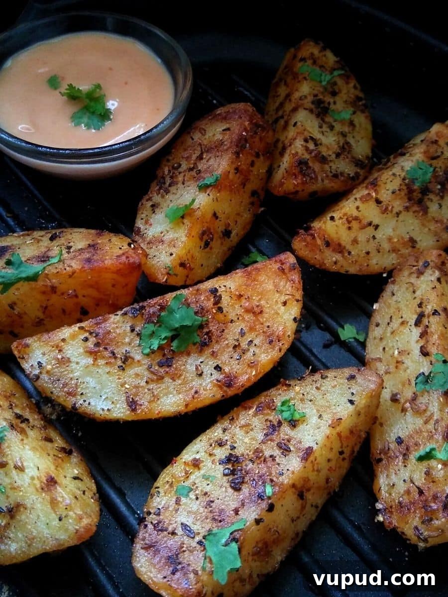 Masala-Grilled Potato Wedges with Indian Spices 2 Grilled Potato Wedges with indian spices