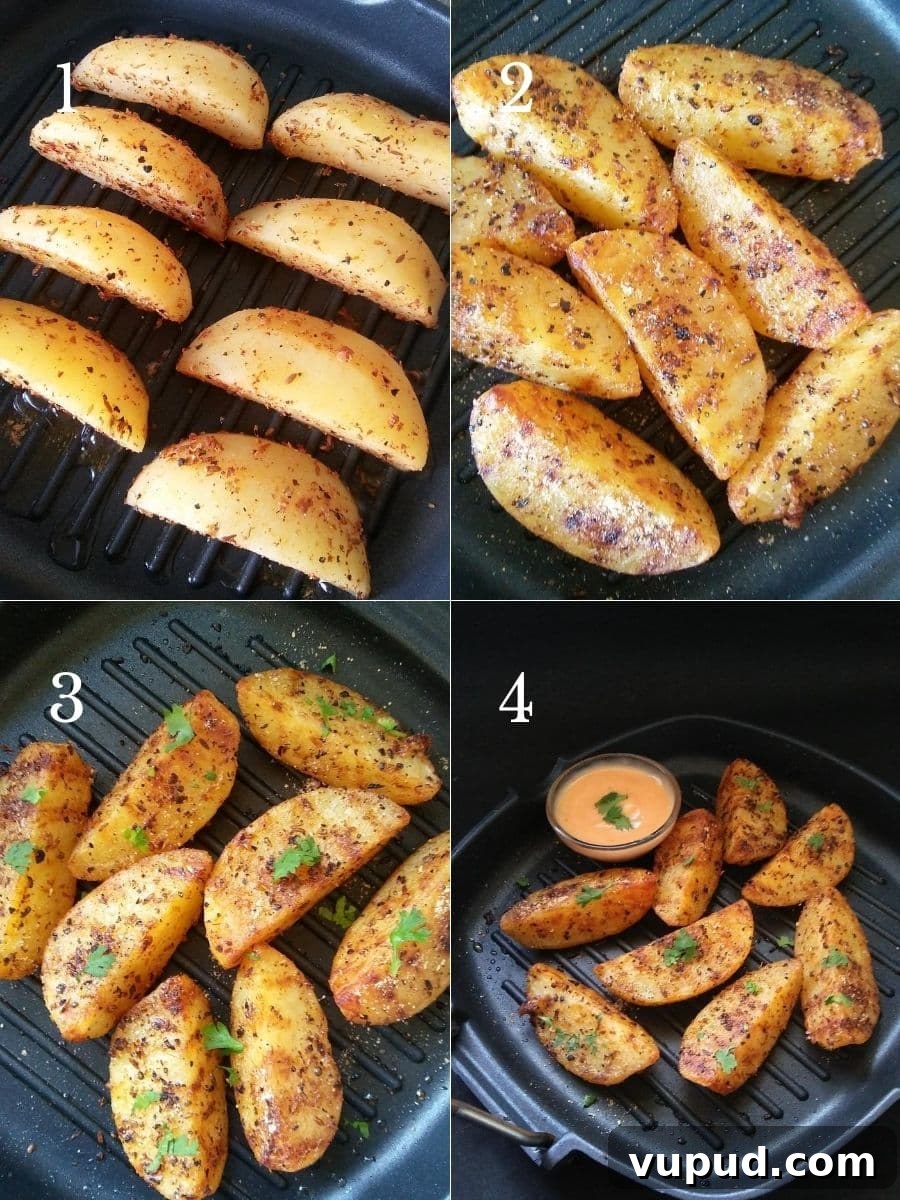 Masala-Grilled Potato Wedges with Indian Spices 5 Grilling Indian spiced potato wedges