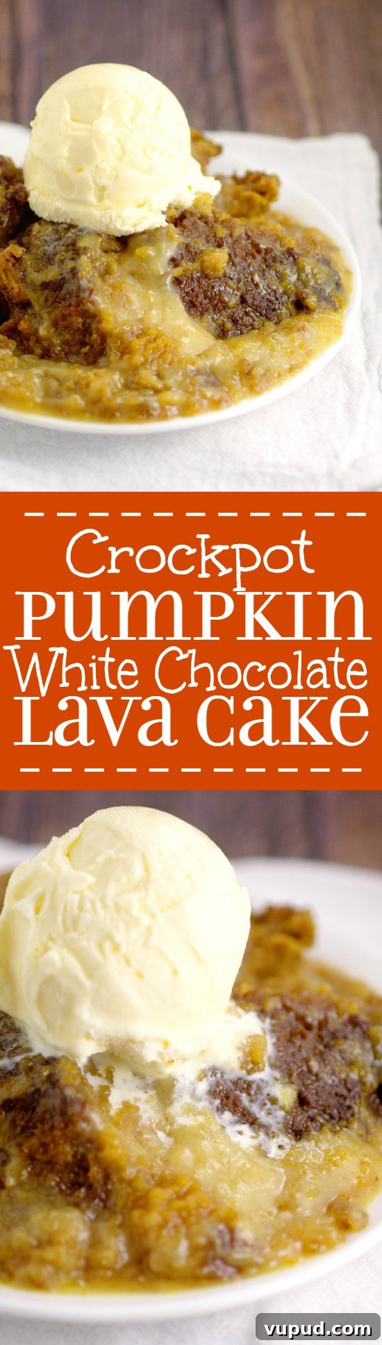 Crockpot Pumpkin White Chocolate Lava Cake full image