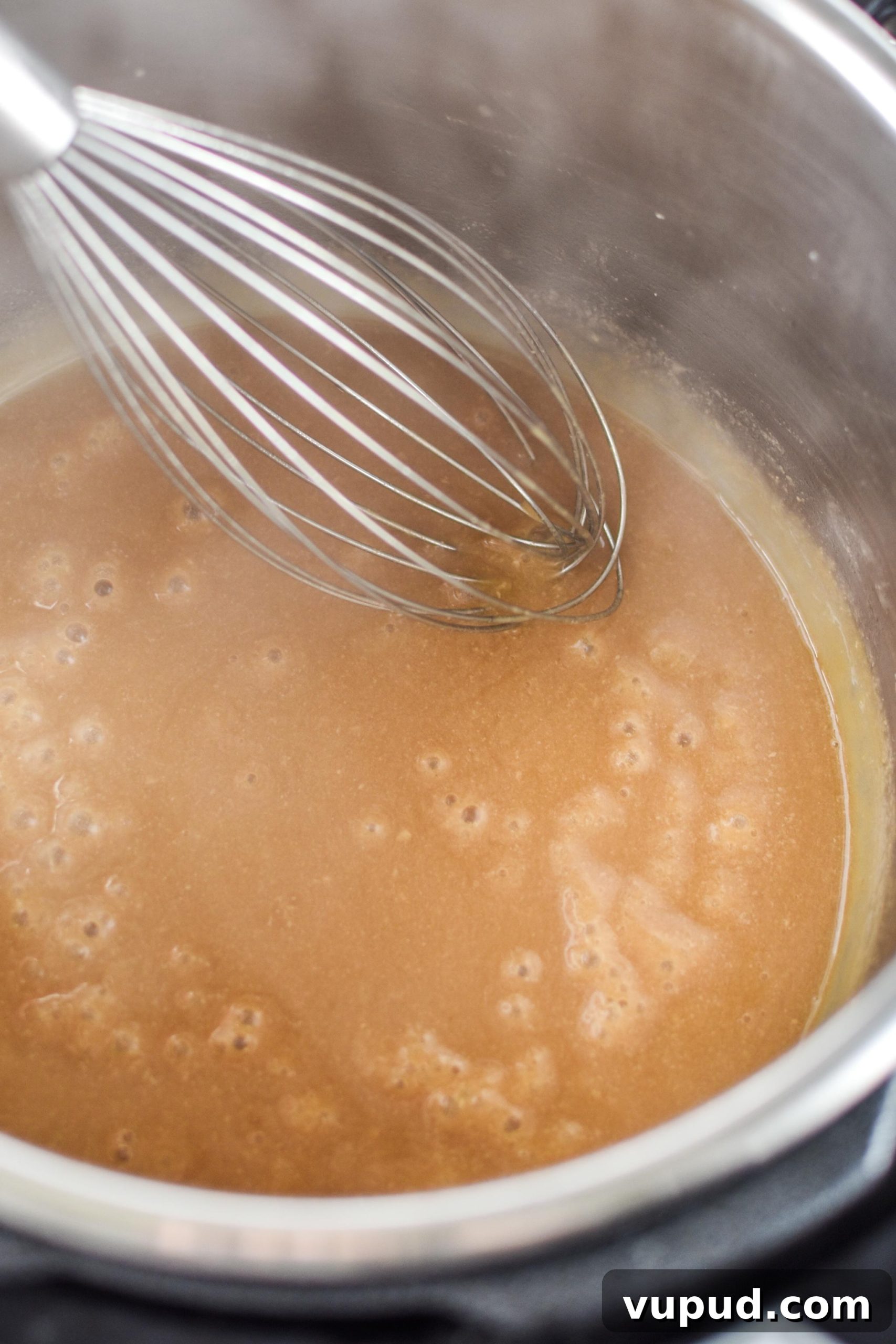 Instant Pot Sesame Shredded Chicken Recipe 6 Making sauce in the instant pot for the sesame shredded chicken