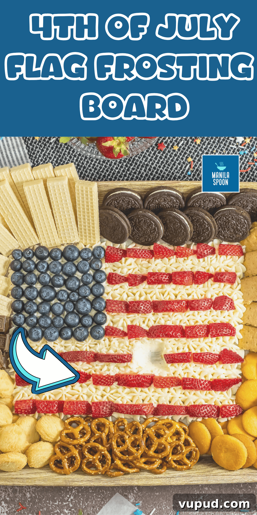 Patriotic 4th of July Flag Frosting Board Ideas for Entertaining 4 Fourth of July Flag Frosting Board Image Pin
