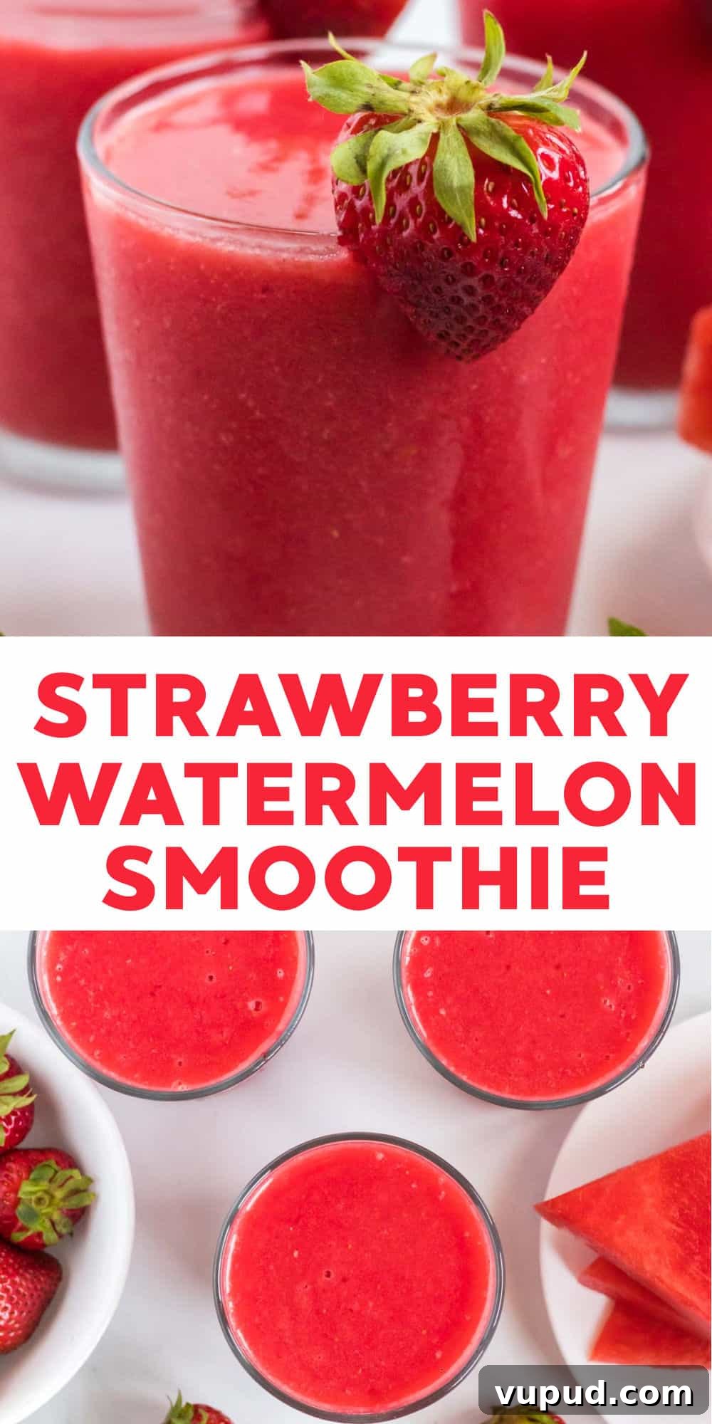 Refreshing Strawberry Watermelon Smoothie Recipe for Summer 8 image with text "strawberry watermelon smoothie"