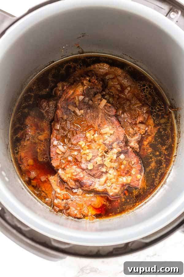 Juicy Pork Shoulder Steak in the Instant Pot: Quick Tender Recipe 4 Delicious juicy pork shoulder steak in an Instant Pot.