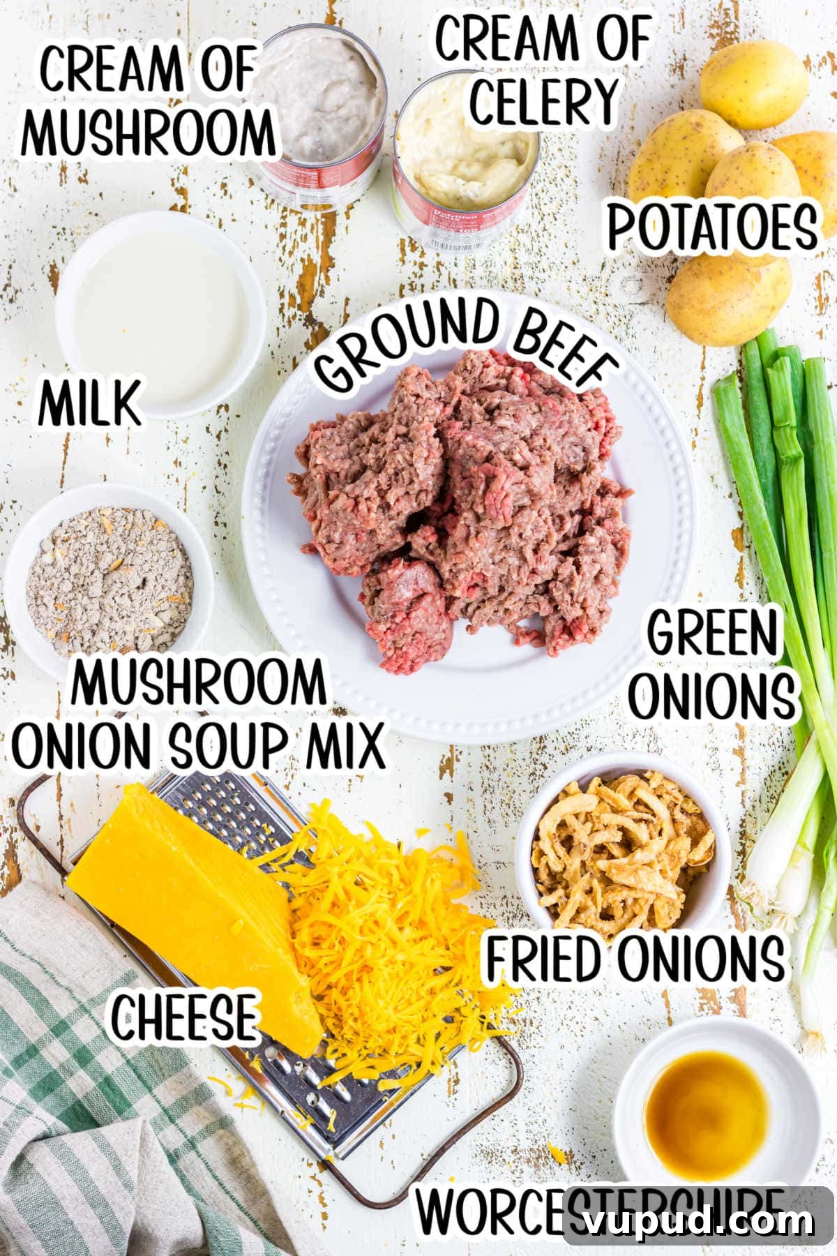 Classic Hobo Casserole Recipe for Hearty Weeknight Meals 4 Labeled ingredients for this recipe.