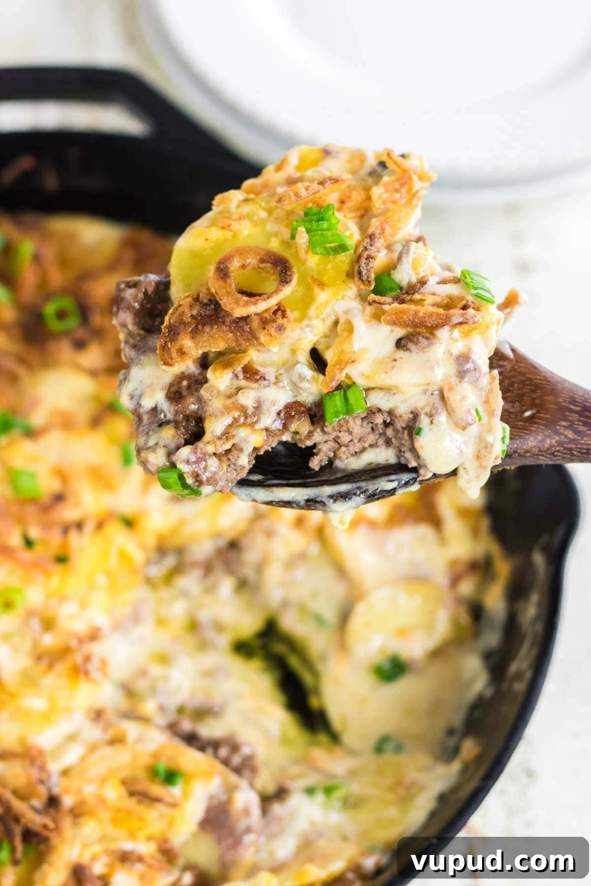 Classic Hobo Casserole Recipe for Hearty Weeknight Meals 7 A serving of casserole being removed from the pan.