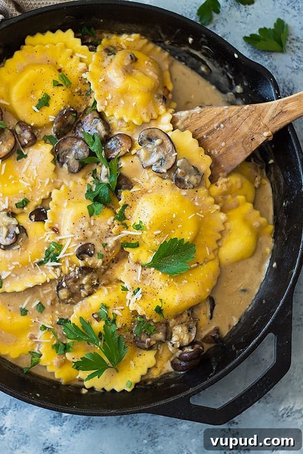 Sunday Meal Plan Week 97: Quick Recipes & Grocery List 6 Cheese Ravioli in Creamy Mushroom Sauce