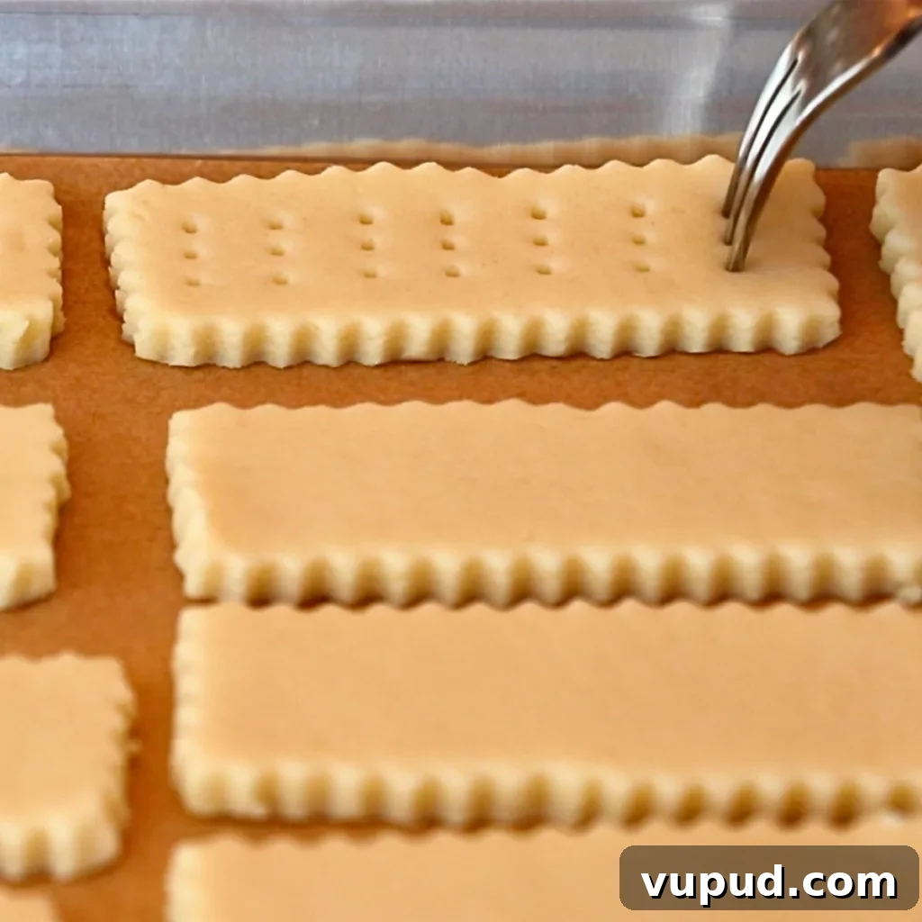 Classic Buttery Shortbread Cookies Recipe for Perfect Cookies 15 poking shortbread cookie dough with a fork