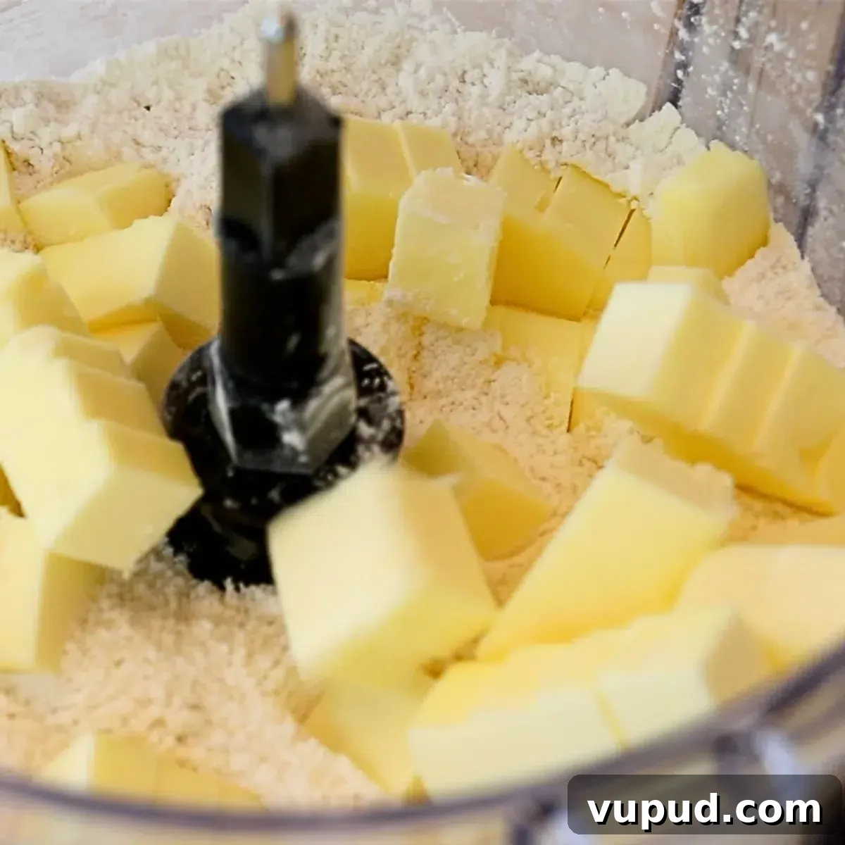 Classic Buttery Shortbread Cookies Recipe for Perfect Cookies 43 adding butter to dried ingredients in a food processor