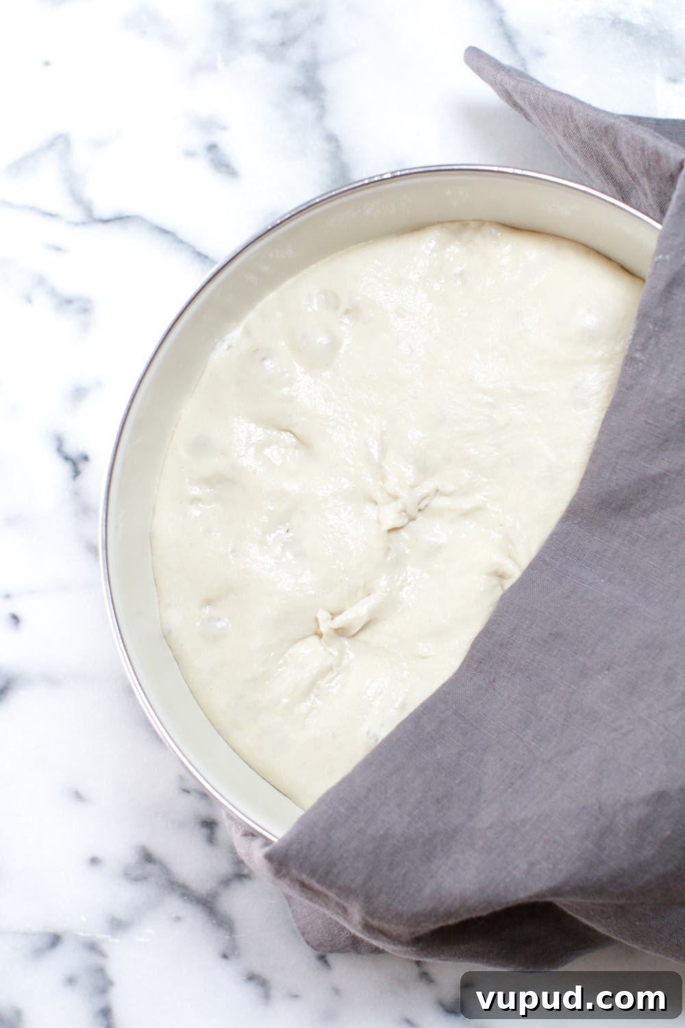 72-Hour Pizza Dough Recipe from Baking Steel 10 pizza dough fermenting and growing
