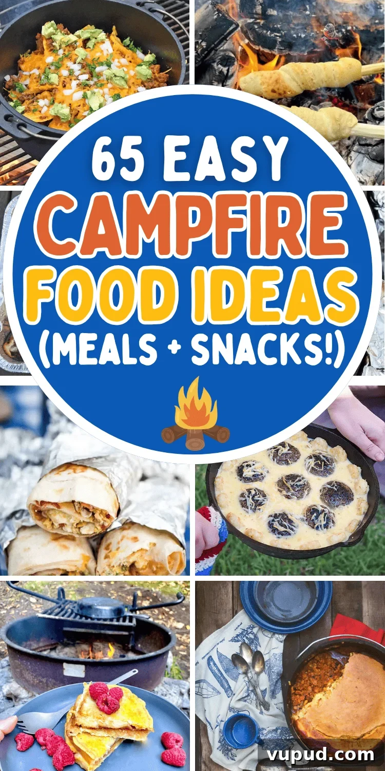 65 Creative Campfire Recipes for Simple Outdoor Cooking 3 Easy campfire food ideas! The best easy camping meals and fun bonfire food ideas like snacks, dinner, breakfast, and desserts for your camping meal plan.
