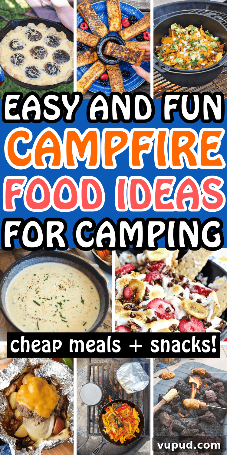 65 Creative Campfire Recipes for Simple Outdoor Cooking 4 Easy campfire food ideas! The best easy camping meals and fun bonfire food ideas like snacks, dinner, breakfast, and desserts for your camping meal plan.