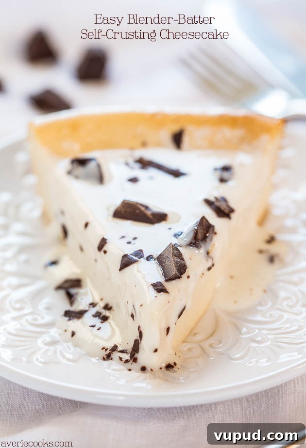 Classic New York Cheesecake Recipe: Creamy Oven-Baked Slice 32 A slice of Easiest Crustless Cheesecake on a plate.