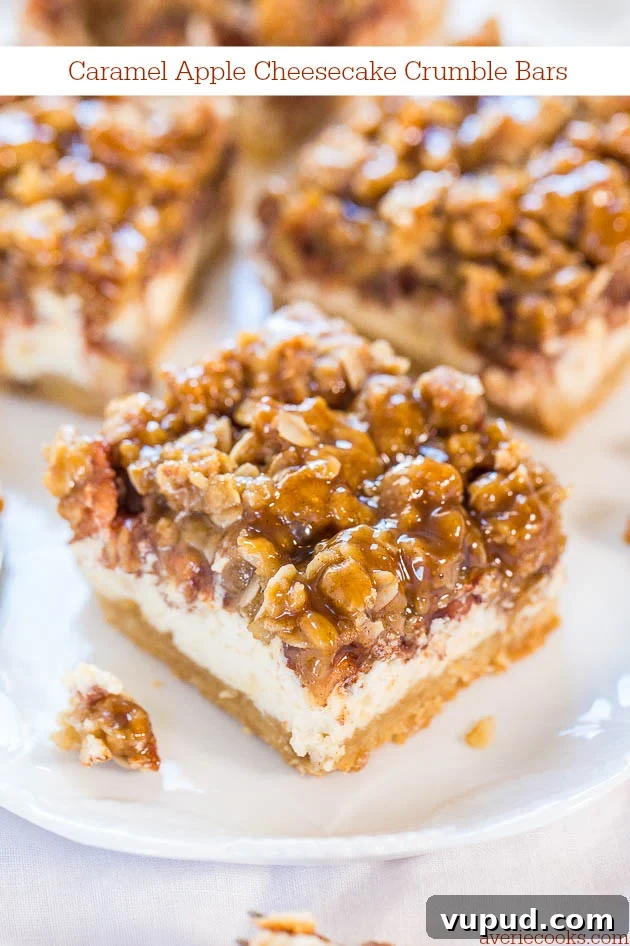 Classic New York Cheesecake Recipe: Creamy Oven-Baked Slice 35 Caramel Apple Cheesecake Bars.