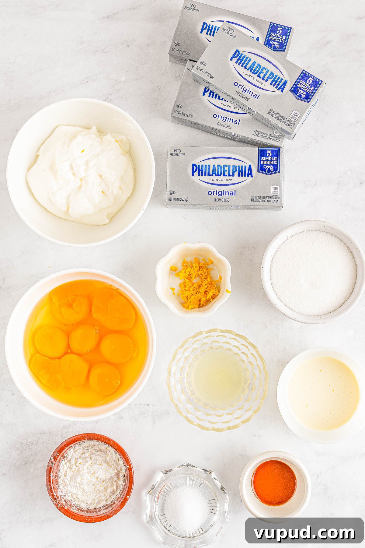 Classic New York Cheesecake Recipe: Creamy Oven-Baked Slice 6 Ingredients to make a classic cheesecake filling.